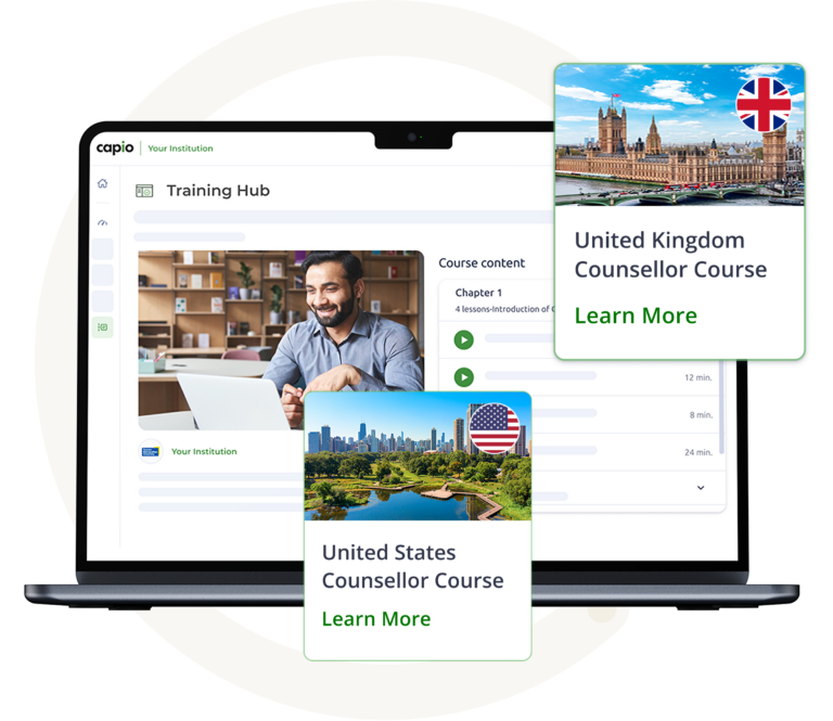 agent management and training platform screenshot course content